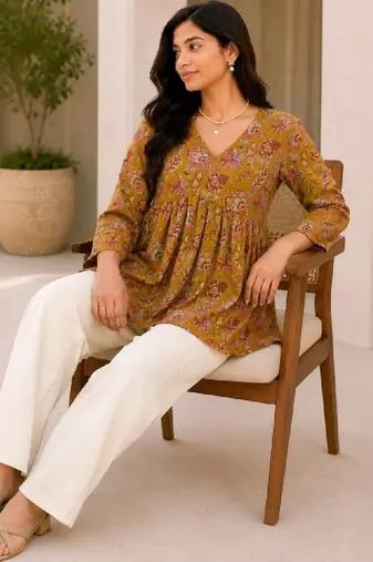 Women floral printed floral kurta