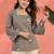 Women printed flared sleeves sequinned kurta
