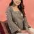 Women printed flared sleeves sequinned kurta