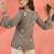 Women printed flared sleeves sequinned kurta