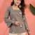 Women printed flared sleeves sequinned kurta