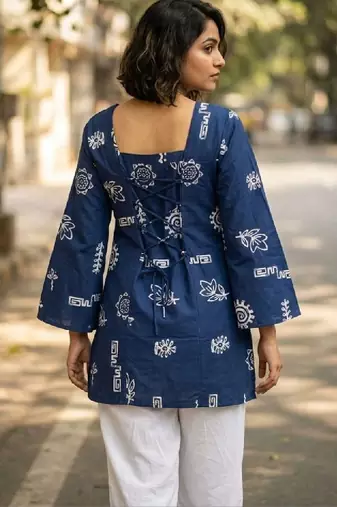 Women printed flared sleeves indie prints kurta