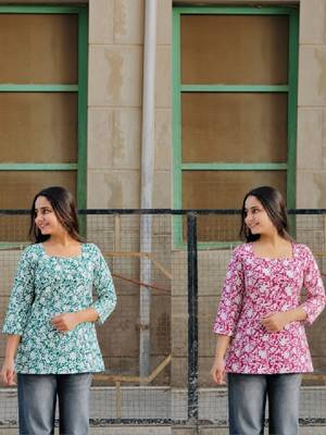 Women floral printed indie florals kurta 1