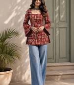 Women printed flared sleeves kurta