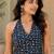 Women geometric printed halter neck kurta