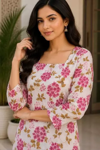 Women floral printed floral kurta