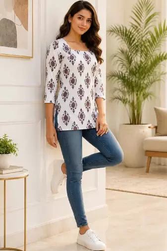 Women ethnic motifs printed kurta
