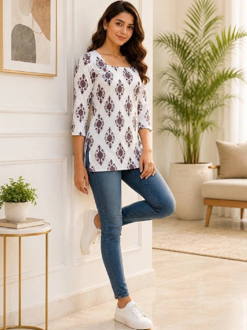 Women ethnic motifs printed kurta