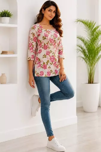 Women floral printed floral kurta