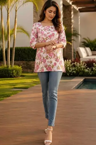 Women floral printed floral kurta