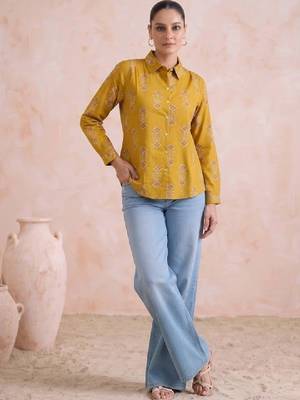 Women ethnic motifs printed indie prints kurta 3