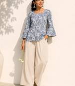 Women floral printed flared sleeves floral kurta