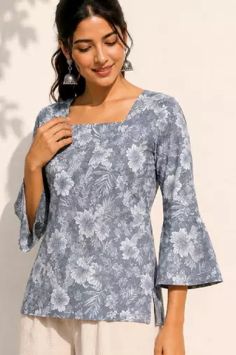 Women floral printed flared sleeves floral kurta