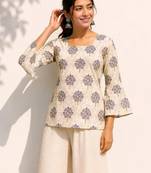 Women floral printed flared sleeves indie florals kurta