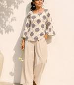 Women floral printed flared sleeves indie florals kurta