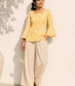 Women floral printed flared sleeves floral kurta