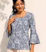 Women floral printed flared sleeves floral kurta