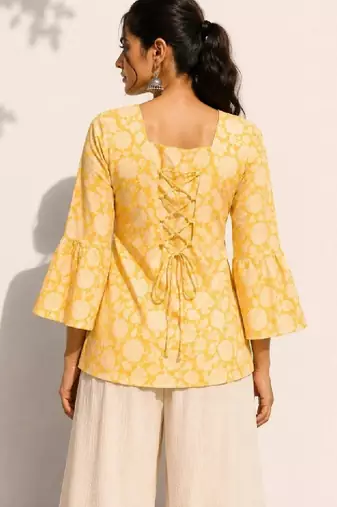 Women floral printed flared sleeves floral kurta