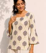 Women floral printed flared sleeves indie florals kurta