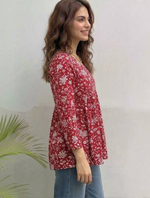 Women floral printed floral kurta 4