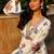 Women floral printed flared sleeves mirror work floral kurta