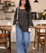 Women floral printed flared sleeves floral kurta