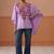 Women floral embroidered thread work floral kaftan kurta
