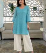 Women ethnic motifs embroidered thread work georgette kurta