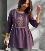 Women floral embroidered thread work floral anarkali kurta