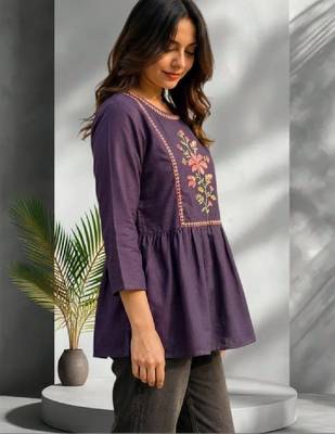 Women floral embroidered thread work floral anarkali kurta 2