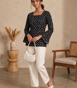 Women ethnic motifs printed bell sleeves kurta