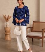 Women ethnic motifs printed flared sleeves kurta