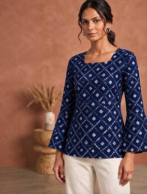 Women ethnic motifs printed flared sleeves kurta 3
