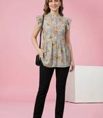 Women floral printed flared sleeves floral kurta
