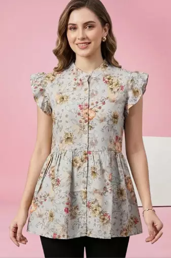 Women floral printed flared sleeves floral kurta