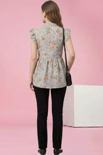Women floral printed flared sleeves floral kurta