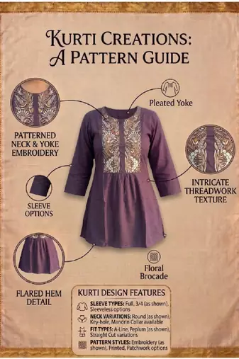 Women ethnic motifs embroidered kurta
