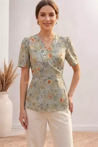 Women floral printed floral georgette kurta
