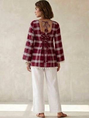 Women flared sleeves kurta 3