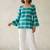 Women checked bell sleeves kurta