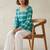 Women checked bell sleeves kurta