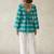 Women checked bell sleeves kurta