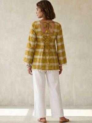 Women bell sleeves kurta 3