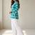 Women checked flared sleeves kurta