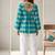 Women checked flared sleeves kurta