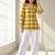 Women checked flared sleeves kurta