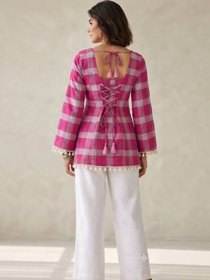 Women flared sleeves kurta 3