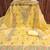 Yellow chanderi embroidered unstitched dressmaterials 3 pair top bottom dupptaa