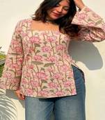 Women floral printed flared sleeves floral kurta