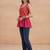 Women ethnic motifs embroidered thread work indie florals georgette kurta